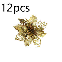 Glitter Artificial Christmas Flowers