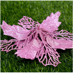 Glitter Artificial Christmas Flowers