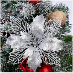 Glitter Artificial Christmas Flowers