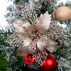Glitter Artificial Christmas Flowers