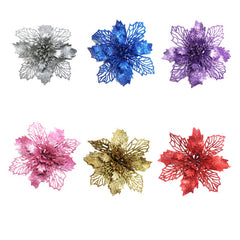 Glitter Artificial Christmas Flowers