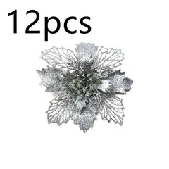 Glitter Artificial Christmas Flowers