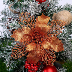 Glitter Artificial Christmas Flowers