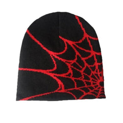 Spider Web Printed Knitted Pullover Wool Hat