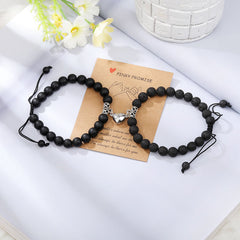 Natural Stone Beads Couple Magnetic Bracelets