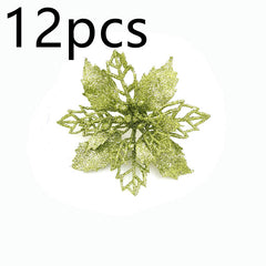 Glitter Artificial Christmas Flowers