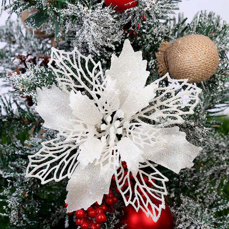 Glitter Artificial Christmas Flowers