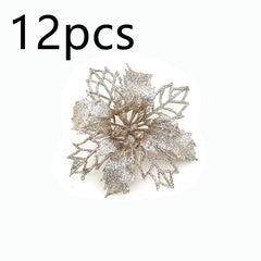 Glitter Artificial Christmas Flowers