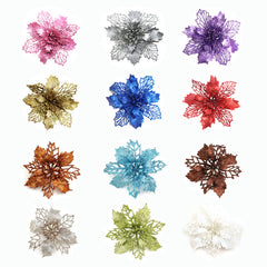 Glitter Artificial Christmas Flowers