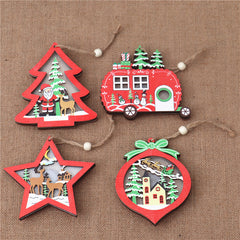 Christmas Hollow Wooden Pendant