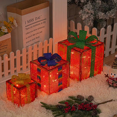 Lighted Up Outdoor Christmas Gift Box