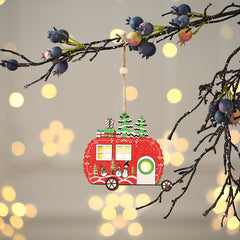 Christmas Hollow Wooden Pendant