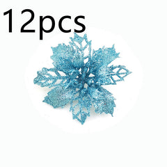 Glitter Artificial Christmas Flowers