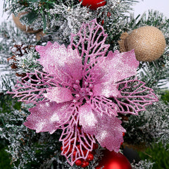 Glitter Artificial Christmas Flowers