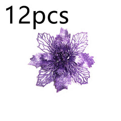 Glitter Artificial Christmas Flowers