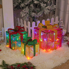 Lighted Up Outdoor Christmas Gift Box