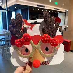 Christmas Glasses Frame Female Elk Dress Up Gift Party Glasses