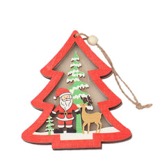 Christmas Hollow Wooden Pendant