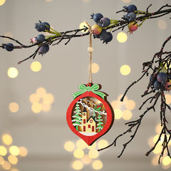 Christmas Hollow Wooden Pendant