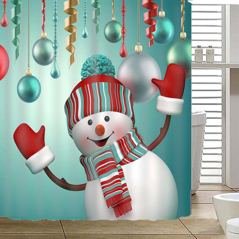 Waterproof 3D Christmas Shower Curtain