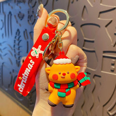 Christmas Small Gift Cartoon Santa Claus David's Deer Doll Keychain