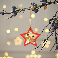 Christmas Hollow Wooden Pendant