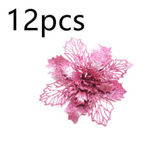 Glitter Artificial Christmas Flowers