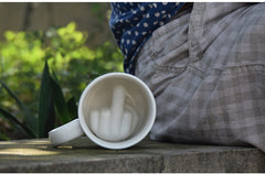 White Middle Finger Mug