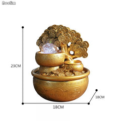 Gold Money Tree Water Fountain